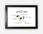 Anatomy of a Jack Russel Terrier Funny Gift For Him Or Her Word Art Wall Friends Prints ST062
