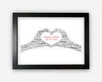 Personalised Romantic love Gifts Word Art Wall Print - Wedding Gifts Wall Decor Custom Word Cloud Wall Art A3 A4 A5 8x10 Print SC0083