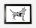 Personalised Husky Dog For Pooch Lover Puppy Gift Word Art Wall Room Decor Prints GC1396