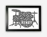 Personalised Drummer Gifts For Drums Player Musician Gift - Rock Band Member Drum Drummers Gift Wall Prints Wall Art Wall Decor Gift GC1309