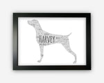 Personalised Weimaraner Gifts Word Art Wall Print - Dog lover Gifts Wall Decor Custom Word Cloud Wall Art A3 A4 A5 8x10 Print SC0062