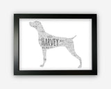 Personalised Weimaraner Gifts Word Art Wall Print - Dog lover Gifts Wall Decor Custom Word Cloud Wall Art A3 A4 A5 8x10 Print SC0062