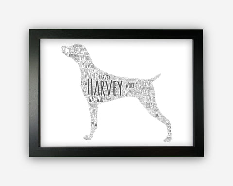 Personalised Weimaraner Gifts Word Art Wall Print - Dog lover Gifts Wall Decor Custom Word Cloud Wall Art A3 A4 A5 8x10 Print SC0062
