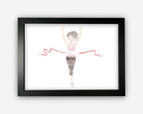 Personalised Running Woman Female Runner Run Gift Word Art Wall Room Decor Prints GC1119