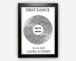 Personalised First Dance Gifts Word Art Wall Print - Vinyl Record Anniversary Gifts Wall Decor Custom Word Cloud A3 A4 A5 8x10 Print SC0191