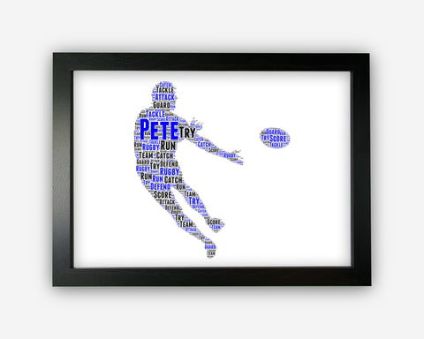 Personalised Word Art Gift Rugby 4 Gifts American Football Gifts Print Sports Gift Try Wall Prints Wall Art Gift Wall Art GC1108