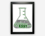 Personalised Science fan Gifts Word Art Wall Print - chemistry Gifts Wall Decor Custom Word Cloud Wall Art A3 A4 A5 8x10 Print SC0127