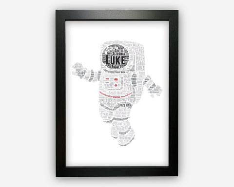 Personalised Word Art Gift Astronaut Gift Space Man Gifts Space Wall Art Wall Prints Wall Art Wall Decor Gift Wall Prints NP108