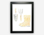 Personalised Gardening, Wellies,Tools Gifts Word Art Wall Print - Gifts Wall Decor Custom Word Cloud Wall Art A3 A4 A5 8x10 Print ST0015
