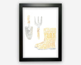 Personalised Gardening, Wellies,Tools Gifts Word Art Wall Print - Gifts Wall Decor Custom Word Cloud Wall Art A3 A4 A5 8x10 Print ST0015