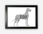 Personalised Great Dane Dog For Pooch Lover Puppy Gift Word Art Wall Room Decor Prints GC1378