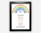 Personalised Teacher Appreciation Poem Gift - End of School Term Nursery Preschool Teachers Gift From Boy Girl TW003