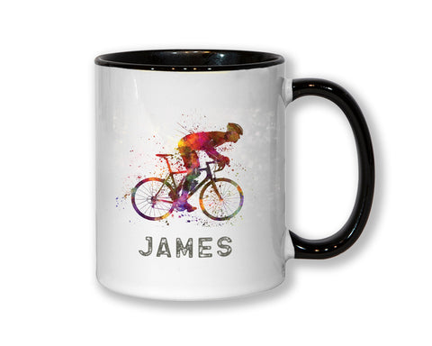 Personalised Cycling Coffee Mug - Great Fathers Day Gift for The Cycling Dad - Road Bicycle Bike Design MGZ271