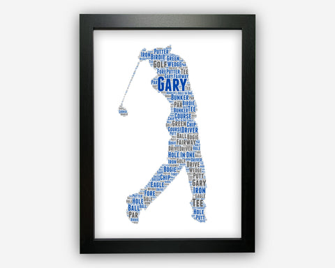 Personalised Word Art Gift Golf Gift Golfer Gifts For Golfers Gift For Him Wall Art Wall Prints Wall Art Gift Wall Prints SC0272