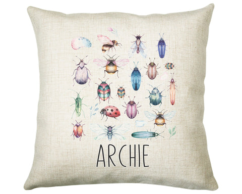 Personalised Insect Cushion Gift Creature Bug Lover Printed Name Design - Pillow Gift For Him/Her Present Decor Gift CS482