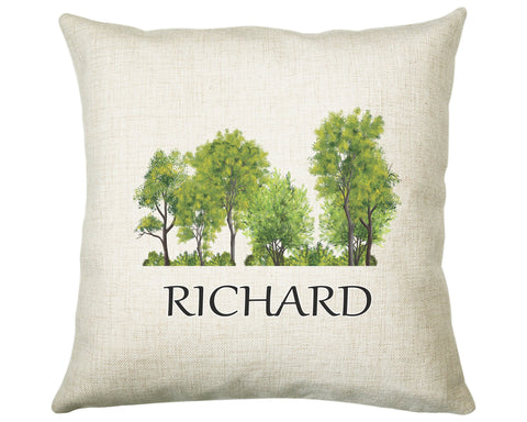Personalised Tree Cushion Gift Printed Name Design - Cushion Throw Pillow Scenic Nature Gift For Sitting Room Bedroom Birthday Gift CS494