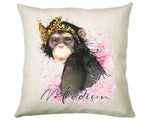 Personalised Monkey Cushion Gift Printed Name Design - Cushion Throw Pillow Gift For Mum Dad Friend Bedroom Birthday Christmas Gift CS499