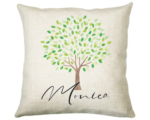 Personalised Tree Cushion Gift Printed Name Design - Cushion Throw Pillow Scenic Nature Gift For Sitting Room Bedroom Birthday Gift CS497