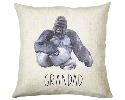 Personalised Gorilla Cushion Gift Printed Name Design - Cushion Throw Pillow Gift For Dad Friend Bedroom Birthday Christmas Gift CS501