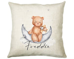 Personalised Moon Bear Cushion Magical Gift Printed Name Design New Baby Gift - Pillow Gift Girls Boys Bedroom Decor For Birthday Gift CS510