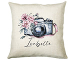 Personalised Photography Camera Cushion Gift Printed Name Design - Cushion Throw Pillow Gift For Sitting Room Bedroom Gift CS511