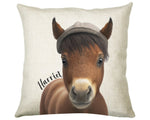 Birthday Gift For Boy Baby Horse Cushion Gift Printed Name Design Cushion Throw Pillow Gift For Boys Nursery Bedroom Animal Pony Gift CS541
