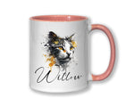Cat Gift For Cat Lovers - Personalised Coffee Mug with Name - Cat Themed Gift for Cat Owner - Gift for Girls - Watercolour Warrior MGZ545