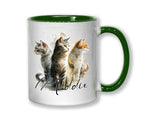 Cat Gift For Cat Lovers - Personalised Coffee Mug with Name - Cat Themed Gift for Cat Owner - Gift for Girls - Watercolour Warrior MGZ546