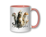 Cat Gift For Cat Lovers - Personalised Coffee Mug with Name - Cat Themed Gift for Cat Owner - Gift for Girls - Watercolour Warrior MGZ546