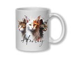 Cat Gift For Cat Lovers - Personalised Coffee Mug with Name - Cat Themed Gift for Cat Owner - Gift for Girls - Watercolour Warrior MGZ549