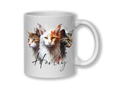 Cat Gift For Cat Lovers - Personalised Coffee Mug with Name - Cat Themed Gift for Cat Owner - Gift for Girls - Watercolour Warrior MGZ549