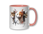 Cat Gift For Cat Lovers - Personalised Coffee Mug with Name - Cat Themed Gift for Cat Owner - Gift for Girls - Watercolour Warrior MGZ549