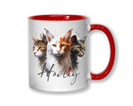 Cat Gift For Cat Lovers - Personalised Coffee Mug with Name - Cat Themed Gift for Cat Owner - Gift for Girls - Watercolour Warrior MGZ549