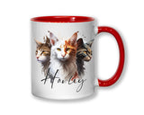 Cat Gift For Cat Lovers - Personalised Coffee Mug with Name - Cat Themed Gift for Cat Owner - Gift for Girls - Watercolour Warrior MGZ549