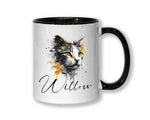 Cat Gift For Cat Lovers - Personalised Coffee Mug with Name - Cat Themed Gift for Cat Owner - Gift for Girls - Watercolour Warrior MGZ545