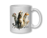 Cat Gift For Cat Lovers - Personalised Coffee Mug with Name - Cat Themed Gift for Cat Owner - Gift for Girls - Watercolour Warrior MGZ546