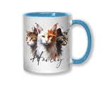 Cat Gift For Cat Lovers - Personalised Coffee Mug with Name - Cat Themed Gift for Cat Owner - Gift for Girls - Watercolour Warrior MGZ549