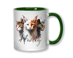 Cat Gift For Cat Lovers - Personalised Coffee Mug with Name - Cat Themed Gift for Cat Owner - Gift for Girls - Watercolour Warrior MGZ549