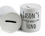 Cycling Gift Personalised Cyclists Money Box Piggy Bank - New Bike Fund Savings Ceramic Cash Tin - Bike Race Training Gift MB0005