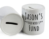 Cycling Gift Personalised Cyclists Money Box Piggy Bank - New Bike Fund Savings Ceramic Cash Tin - Bike Race Training Gift MB0005