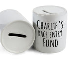 Running Gift Personalised Runners Money Box Piggy Bank - Race Entry Fund Savings Ceramic Cash Tin - Marathon Training Run MB0002