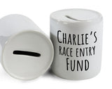 Running Gift Personalised Runners Money Box Piggy Bank - Race Entry Fund Savings Ceramic Cash Tin - Marathon Training Run MB0002