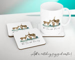 Personalised Deer Family Cushion Gift Printed Name Design - Cushion Throw Pillow Gift For Loved One Bedroom Christmas Cushion Gift CS505