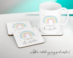 Personalised Baby Cushion New Baby Gift Rainbow Printed Name Design - Pillow Gift For Girls Boys Nursery Bedroom Decor Gift CS244