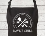 Mens Apron Personalised Gift - Fathers Day Gift for Dad Barbecue BBQ Cooking Apron - BBQ King of the Grill - Grilling Apron Gift Idea AP044