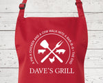 Mens Apron Personalised Gift - Fathers Day Gift for Dad Barbecue BBQ Cooking Apron - BBQ King of the Grill - Grilling Apron Gift Idea AP044