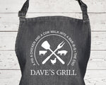 Mens Apron Personalised Gift - Fathers Day Gift for Dad Barbecue BBQ Cooking Apron - BBQ King of the Grill - Grilling Apron Gift Idea AP044