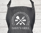 Mens Apron Personalised Gift - Fathers Day Gift for Dad Barbecue BBQ Cooking Apron - BBQ King of the Grill - Grilling Apron Gift Idea AP044