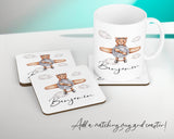 Personalised Plane Bear Cushion Magical Gift Printed Name Design Baby Gift - Pillow Gift Girls Boys Bedroom Decor For Birthday Gift CS509