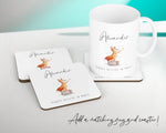 Personalised Fox Cushion Nursery Gift Printed Name Design - Pillow Gift For Girls Boys Nursery Bedroom Forest Decor Birthday Gift CS281